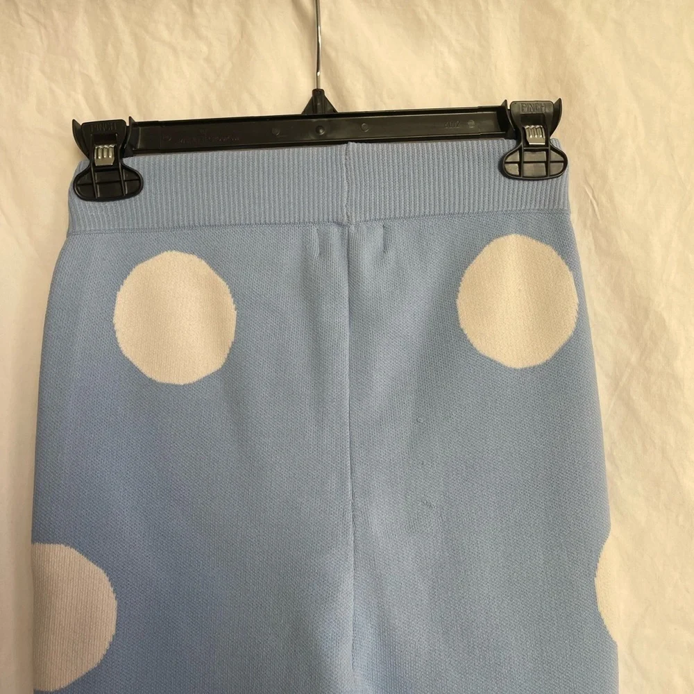 Year of Ours Fairfax Crop Top Skirt Set Blue Polka Dot Retro Preppy Mod Size XS